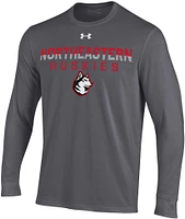 Under Armour Men's Northeastern Huskies Red Performance Cotton Long Sleeve T-Shirt