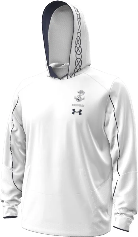 Under Armour Men's Navy Midshipmen White Sideline Pullover Hoodie