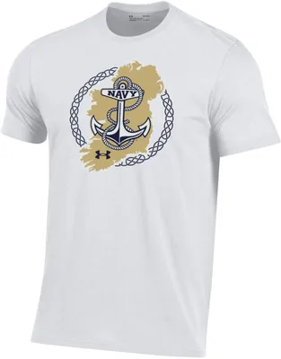 Under Armour Men's Navy Midshipmen White Anchor T-Shirt