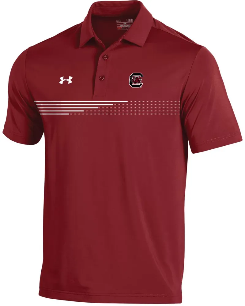 Under Armour Men's South Carolina Gamecocks Garnet Stripe Polo