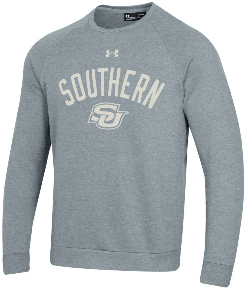 Under Armour Men's Southern University Jaguars Grey All Day Fleece Crew Sweatshirt