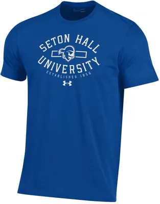 Under Armour Men's Seton Hall Pirates Blue Performance Cotton T-Shirt