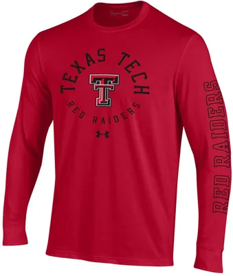 Under Armour Men's Texas Tech Red Raiders Red Performance Cotton Long Sleeve T-Shirt