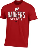 Under Armour Men's Wisconsin Badgers Red Performance Cotton T-Shirt