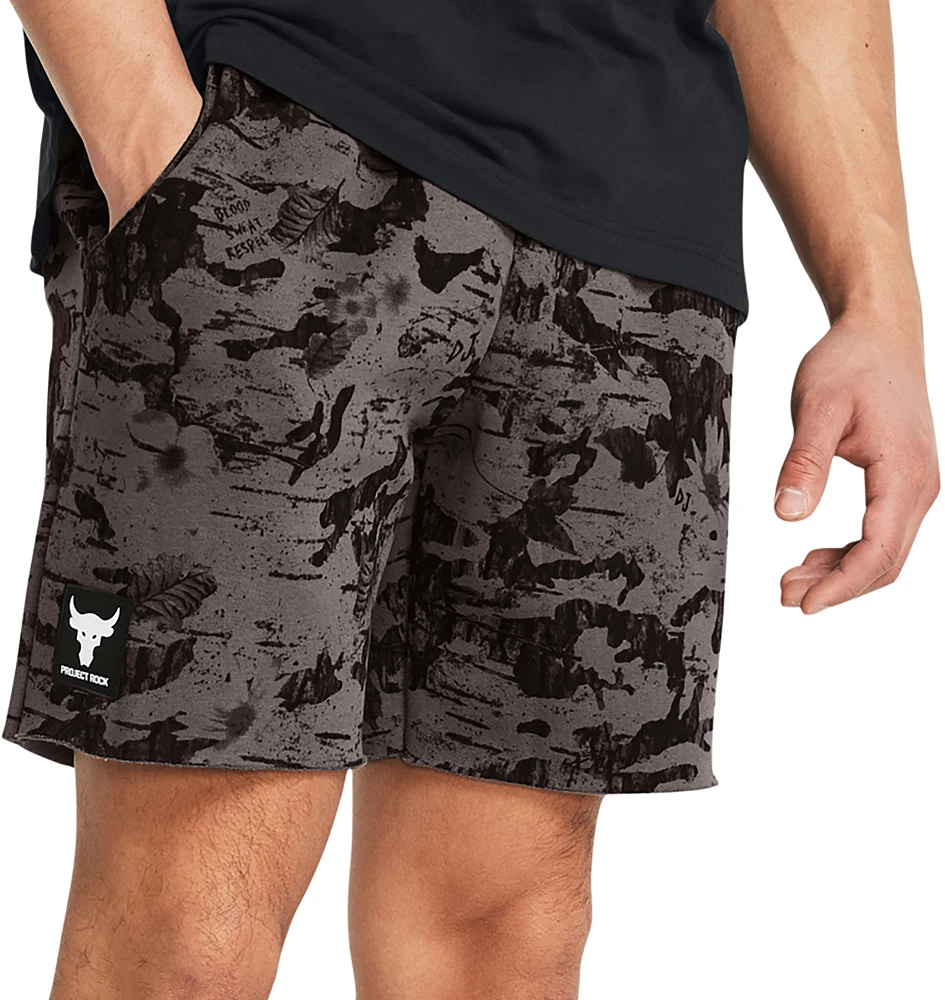 Under Armour Men's Project Rock Essential Fleece Printed Shorts