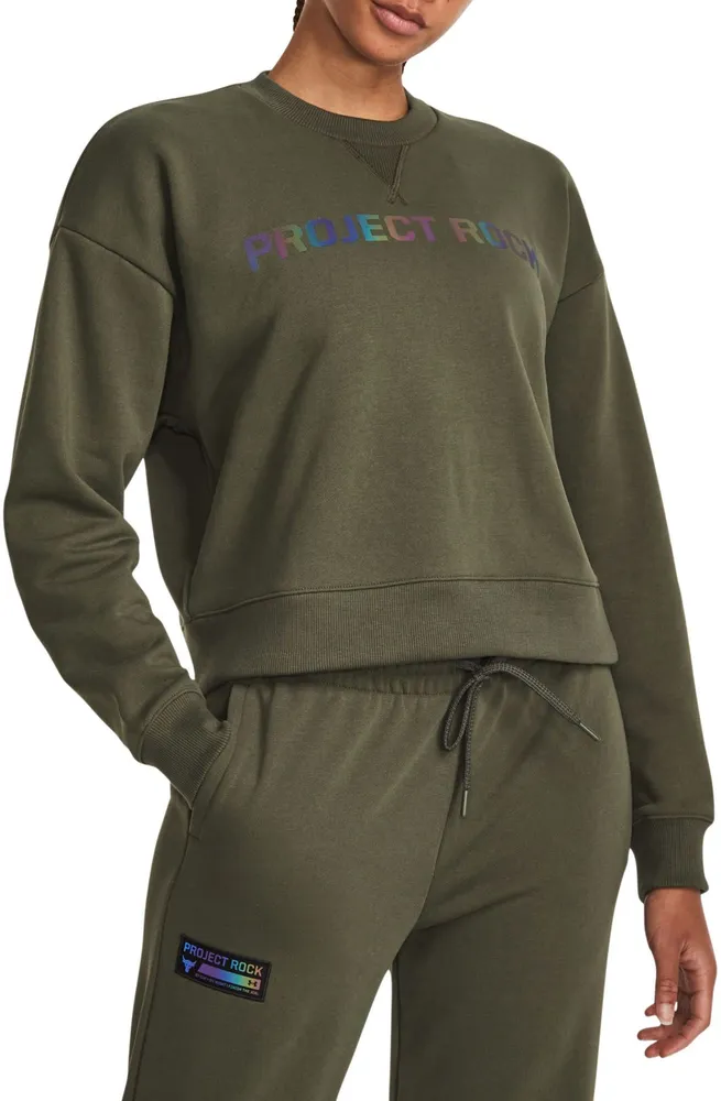 Under Armour Women's Project Rock Heavyweight Fleece Crew