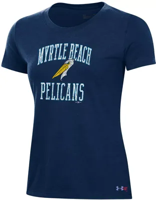 Under Armour Women's Myrtle Beach Pelicans Navy Performance T-Shirt