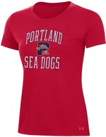 Under Armour Women's Portland Sea Dogs Red Performance T-Shirt