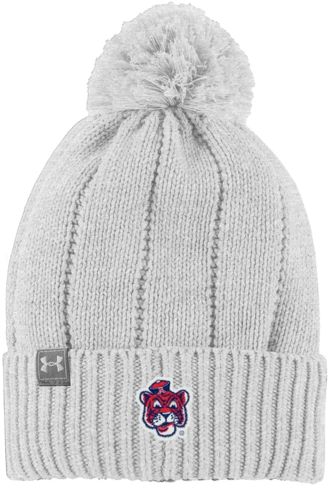 Under Armour Women's Auburn Tigers Silver Heather Pom Knit Beanie