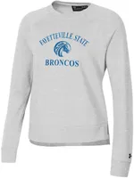 Under Armour Women's Fayetteville State Broncos Silver Heather All Day Arched Logo Crew Pullover Sweatshirt