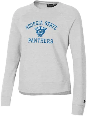 Under Armour Women's Georgia State  Panthers Silver Heather All Day Arched Logo Crew Pullover Sweatshirt