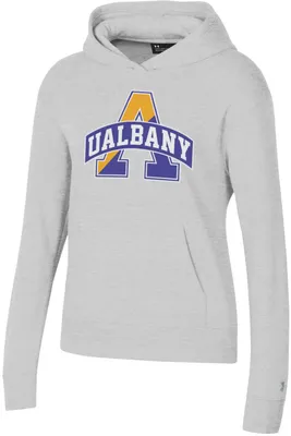 Under Armour Women's Albany Great Danes Grey Fleece Pullover Hoodie