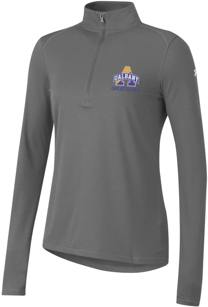 Under Armour Women's Albany Great Danes Grey Tech 1/4 Zip Pullover