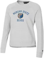 Under Armour Women's Morgan State Bears Silver Heather All Day Arched Logo Crew Pullover Sweatshirt