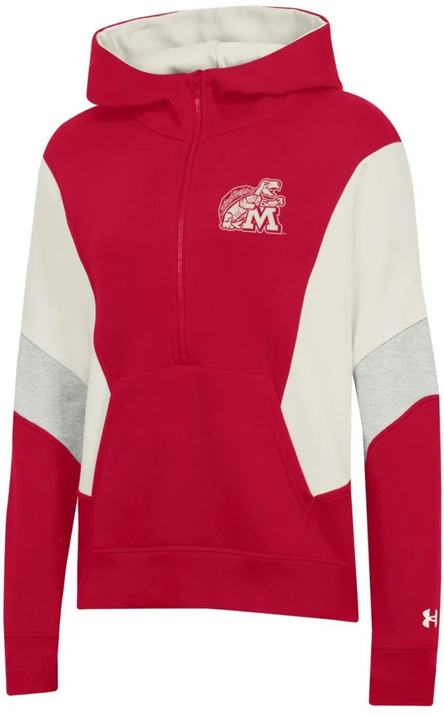 Under Armour Women's Maryland Terrapins Ivory Iconic 1/4 Zip Hoodie