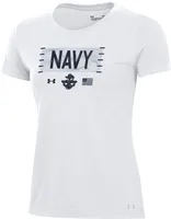 Under Armour Women's Navy Midshipmen White Silent Service T-Shirt