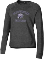 Under Armour Women's Northwestern Wildcats Black Heather All Day Arched Logo Crew Pullover Sweatshirt