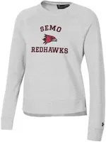 Under Armour Women's Southeast Missouri State Redhawks Silver Heather All Day Arched Logo Crew Pullover Sweatshirt