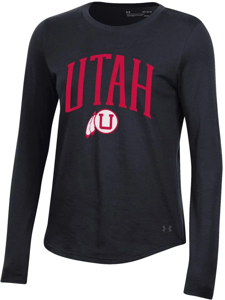 Under Armour Women's Utah Utes Black Performance Cotton Long Sleeve T-Shirt