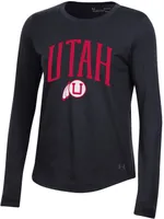 Under Armour Women's Utah Utes Black Performance Cotton Long Sleeve T-Shirt