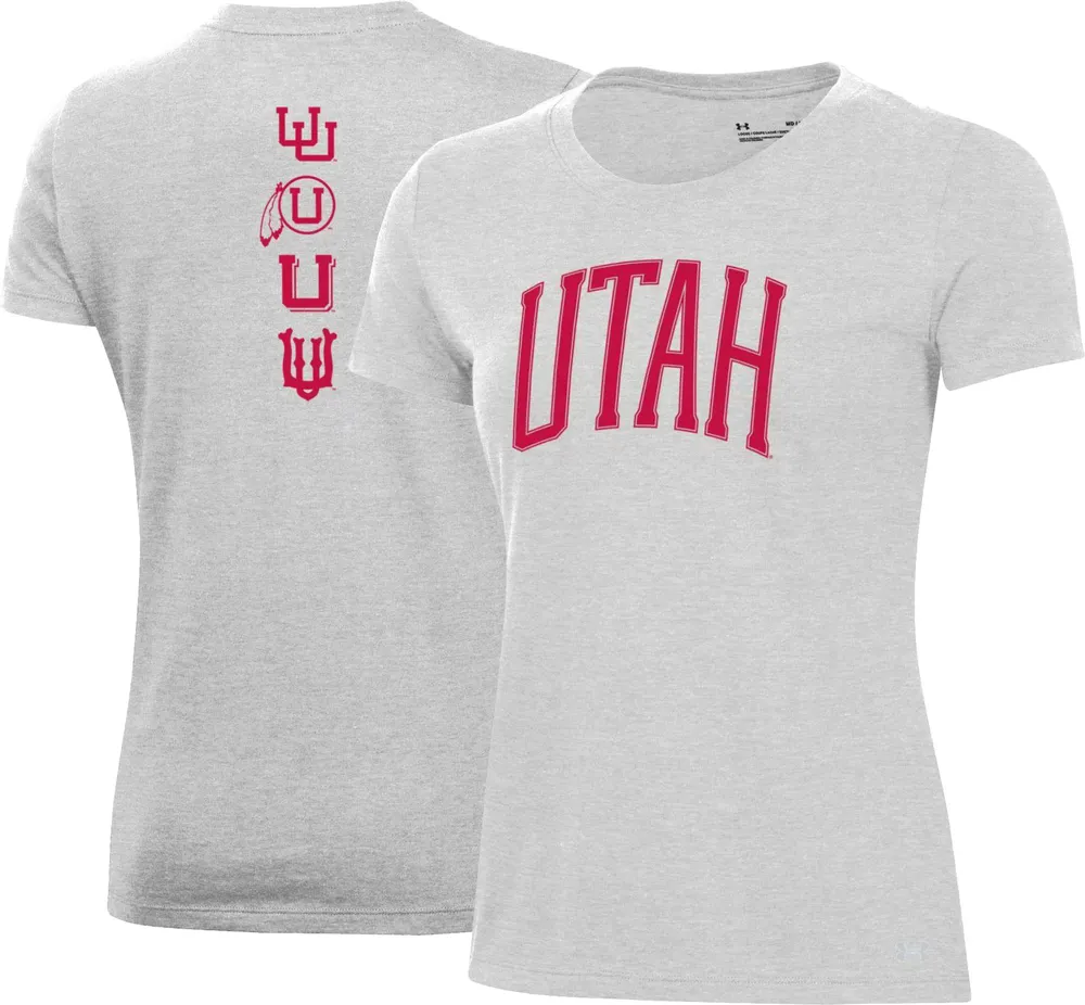 Under Armour Women's Utah Utes Silver Heather Pennant T-Shirt