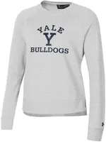 Under Armour Women's Yale Bulldogs Silver Heather All Day Arched Logo Crew Pullover Sweatshirt