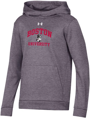 Under Armour Youth Boston University Terriers Grey Fleece Pullover Hoodie