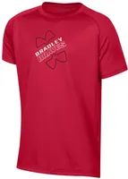 Under Armour Youth Bradley Braves Red Logo Lockup Tech Performance T-Shirt