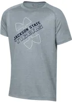 Under Armour Youth Jackson State Tigers Grey Logo Lockup Tech Performance T-Shirt