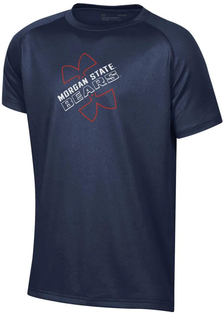 Under Armour Youth Morgan State Bears Blue Logo Lockup Tech Performance T-Shirt