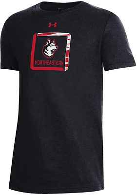 Under Armour Youth Northeastern Huskies Black Performance Cotton T-Shirt