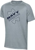 Under Armour Youth Navy Midshipmen Grey Logo Lockup Tech Performance T-Shirt