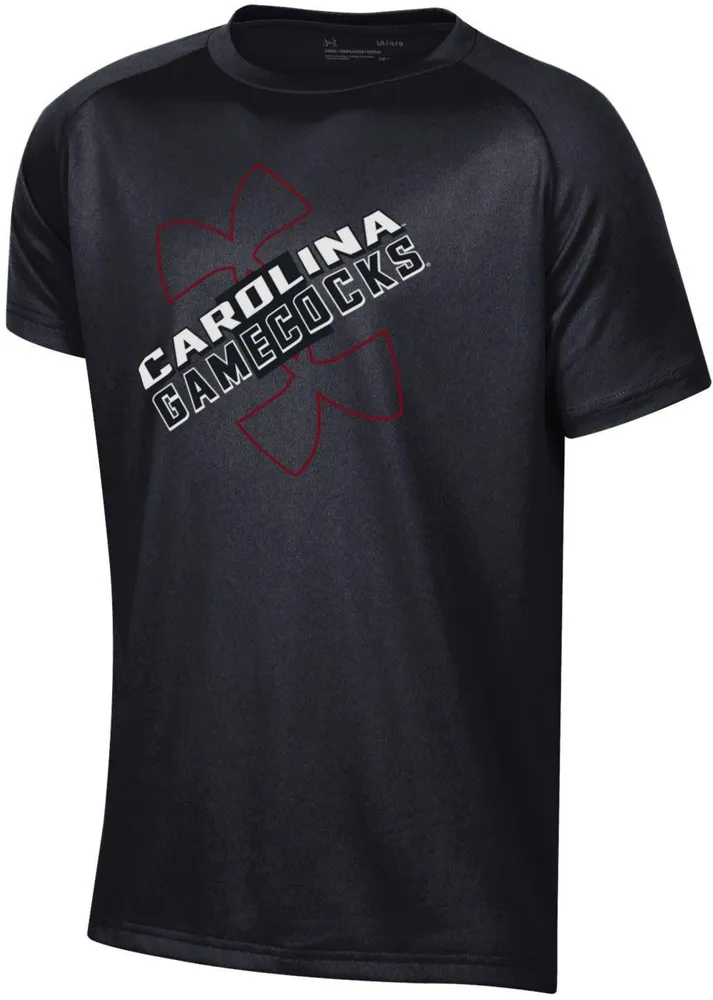 Under Armour Youth South Carolina Gamecocks Black Logo Lockup Tech Performance T-Shirt