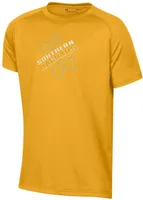 Under Armour Youth Southern University Jaguars Gold Logo Lockup Tech Performance T-Shirt