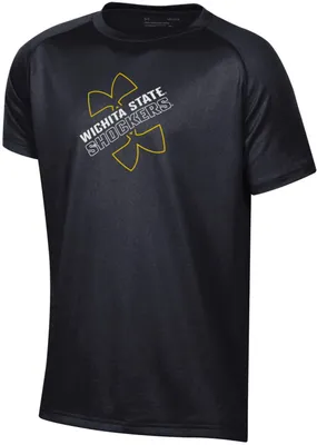 Under Armour Youth Wichita State Shockers Black Logo Lockup Tech Performance T-Shirt