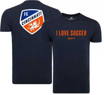 Sportiqe FC Cincinnati Leagues Cup I Love Soccer Navy T-Shirt