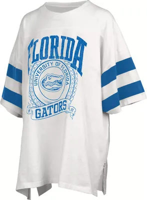 Pressbox Women's Florida Gators White Oversized Rock N' Roll Crewneck T-Shirt