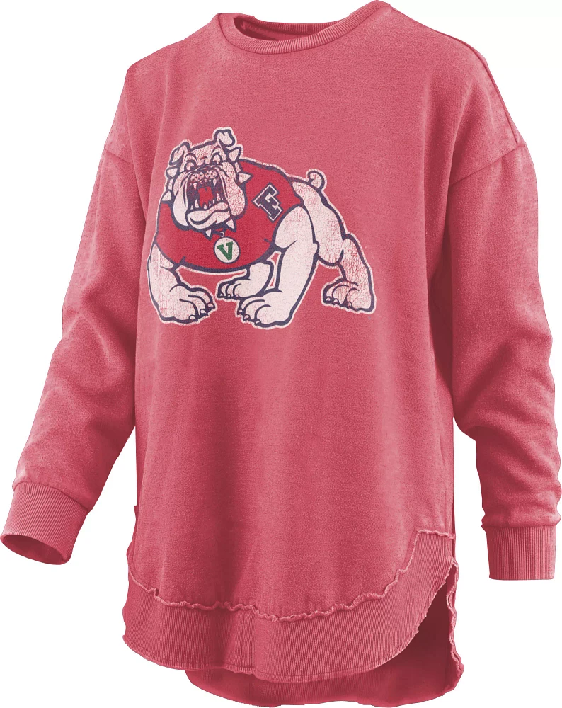 Pressbox Women's Fresno State Bulldogs Red Poncho Pullover Sweatshirt