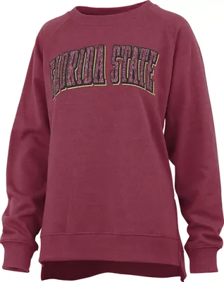 Pressbox Women's Florida State Seminoles Garnet Michelin Twisted Crew Pullover Sweatshirt