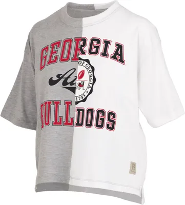 Pressbox Women's Georgia Bulldogs Grey & White Half and T-Shirt