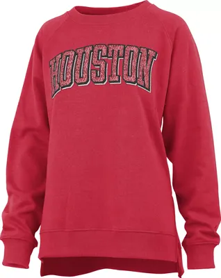 Pressbox Women's Houston Cougars Red Michelin Twisted Crew Pullover Sweatshirt