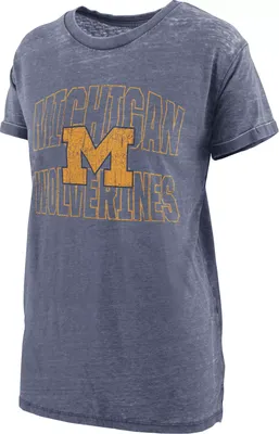 Pressbox Women's Michigan Wolverines Navy Maxine T-Shirt