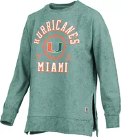 Pressbox Women's Miami Hurricanes Green Bishop Long Sleeve T-Shirt