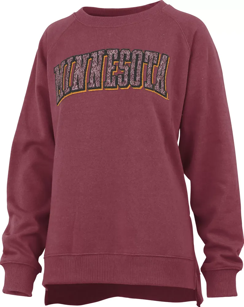 Pressbox Women's Minnesota Golden Gophers Maroon Michelin Twisted Crew Pullover Sweatshirt