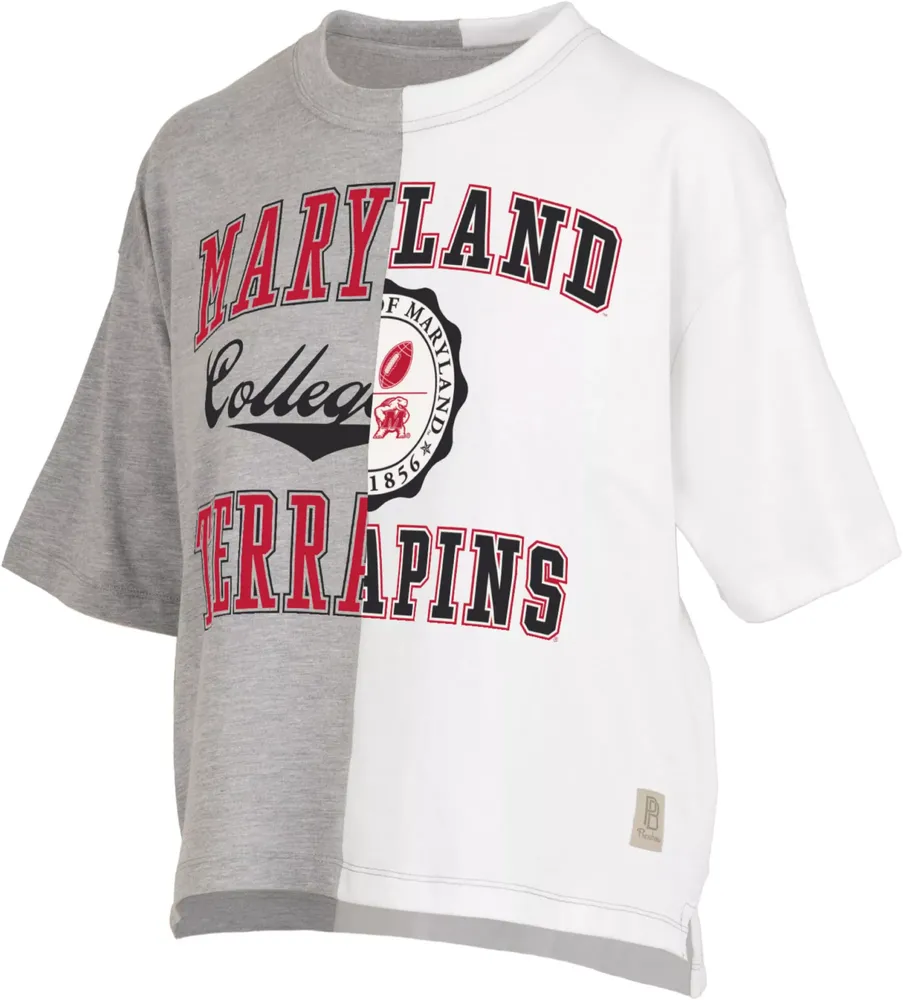 Pressbox Women's Maryland Terrapins Grey & White Half and T-Shirt