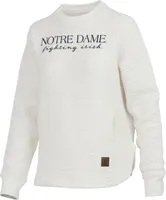 Pressbox Women's Notre Dame Fighting Irish Ivory Bubble Knit Crew Pullover Sweatshirt