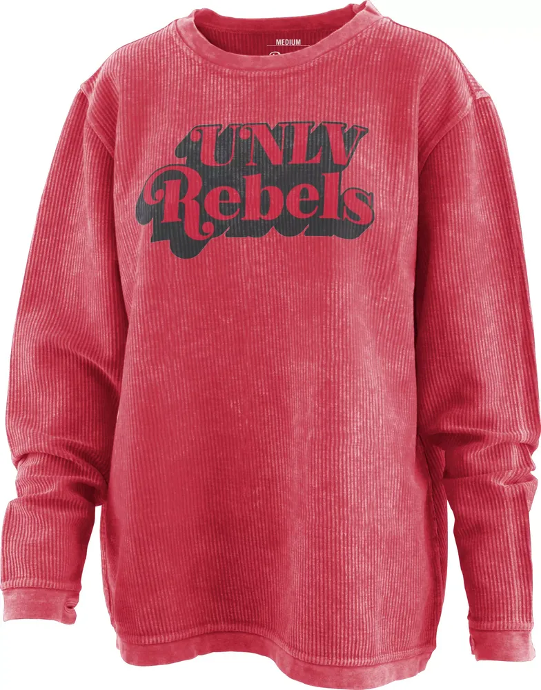 Pressbox Women's UNLV Rebels Scarlet Easy Corded Crew Neck Sweatshirt