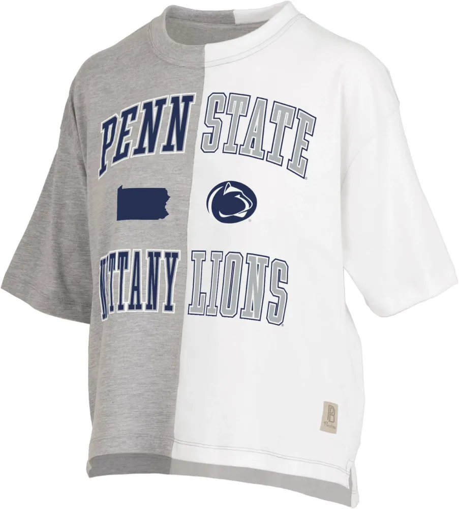 Pressbox Women's Penn State Nittany Lions Grey & White Half and T-Shirt