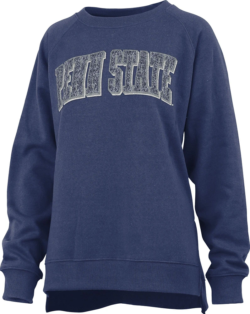 Pressbox Women's Penn State Nittany Lions Blue Michelin Twisted Crew Pullover Sweatshirt