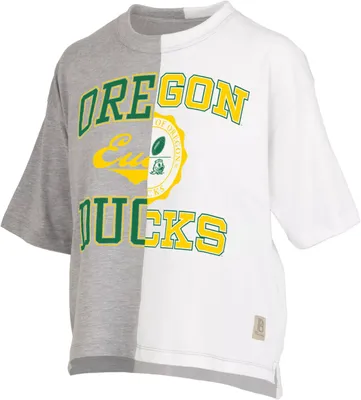 Pressbox Women's Oregon Ducks Grey & White Half and T-Shirt